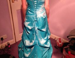 Back detail of Tara's dress